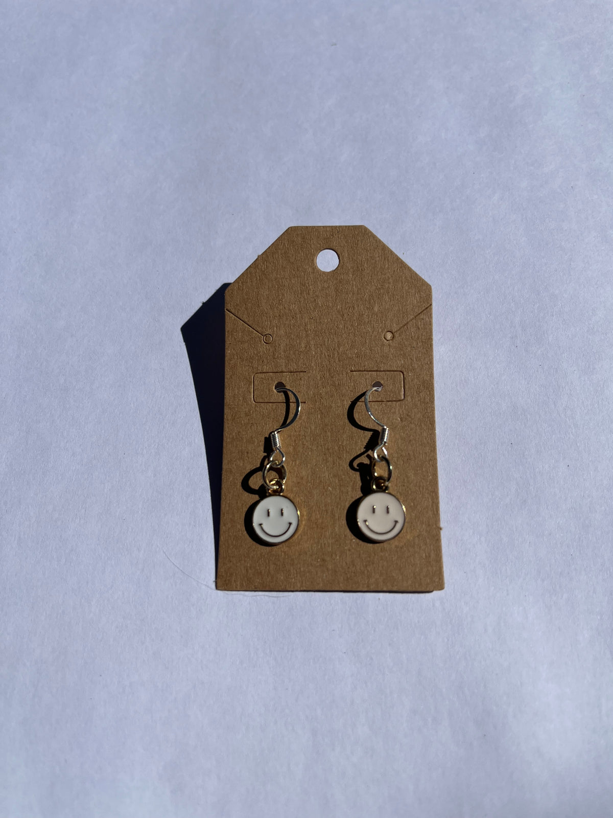 Resin Smiley Face Earrings with Sterling Silver Hooks