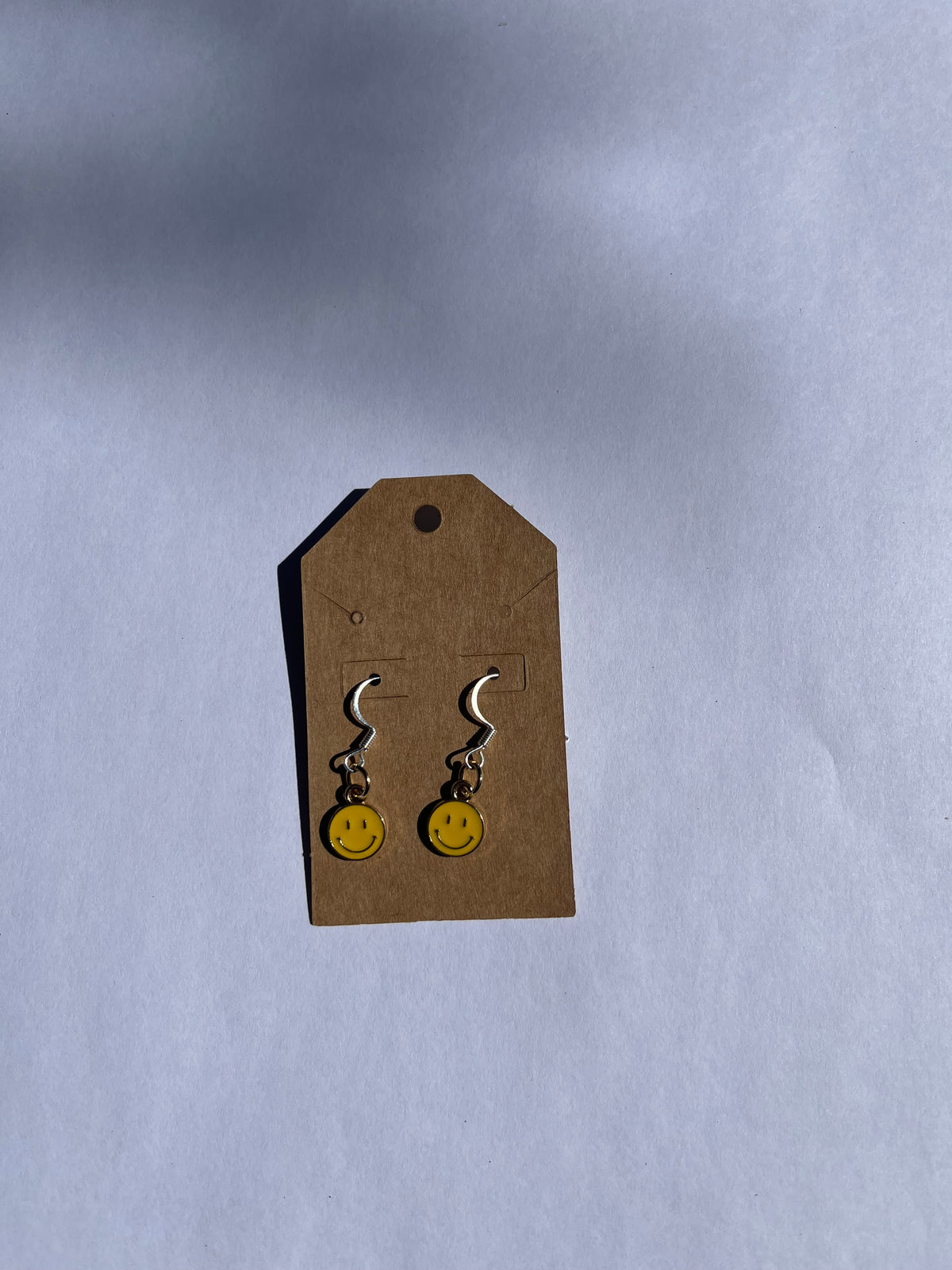 Resin Smiley Face Earrings with Sterling Silver Hooks